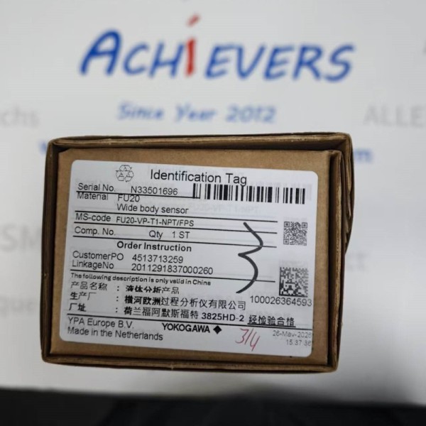 Yokogawa FU20-VP-T1-NPTFPS | FU20 All-in-One pH/ORP Sensor, VarioPin, 3/4 NPT, Pt1000, PPS Body