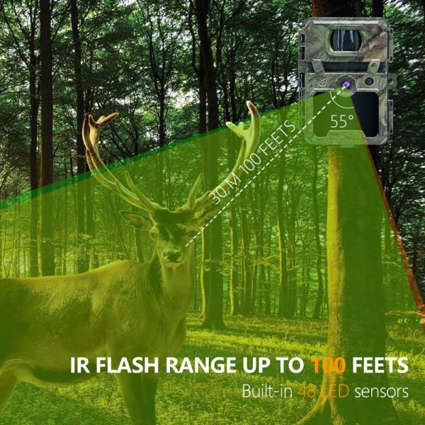 Trail Camera ODM/OEM KW571 impermeável IP67 Sensor CMOS sem brilho 30MP foto 1080P 0,25s velocidade de gatilho visão noturna