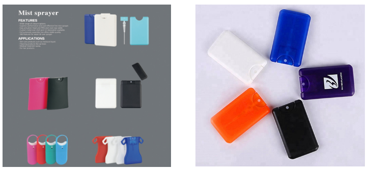 Various Colors Credit Card Hand Bottle 20Ml Plastic Perfume Mist Spray