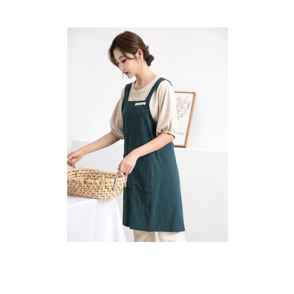 Customized Cotton Canvas Aprons With Pocket for Home Restaurant Bar Cafe Uniform