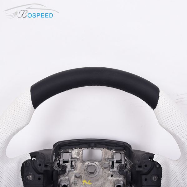 Carbon Fiber White Leather Range Rover Sport Steering Wheel Geometric Customization