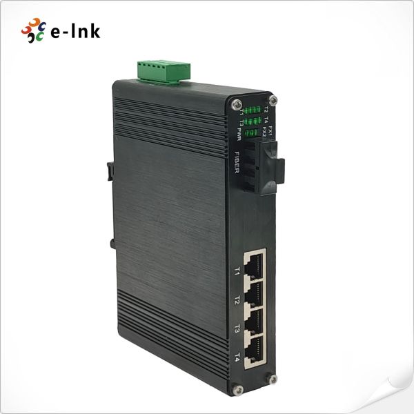 Interruptor Ethernet industrial de 4 puertos 10/100Base-TX + 1 puerto 100BASE-FX