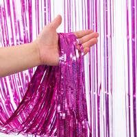 Fringe de cortina de lámina láser Decoración de fiesta de Navidad Interior / exterior PET impermeable