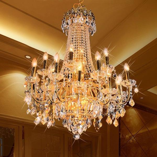 JYLIGHTING Large Crystal Vintage Dining Room Design Living Room Luxury Wedding Crystal Candle Chandelier