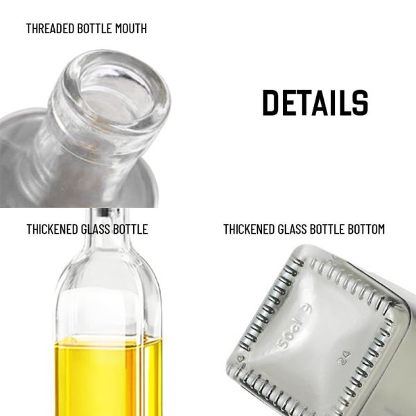 17 oz d'huile d'olive en verre et de vinaigre Cruet avec versants et entonnoir - Carafe d'huile d'olive Décanteur pour cuisine