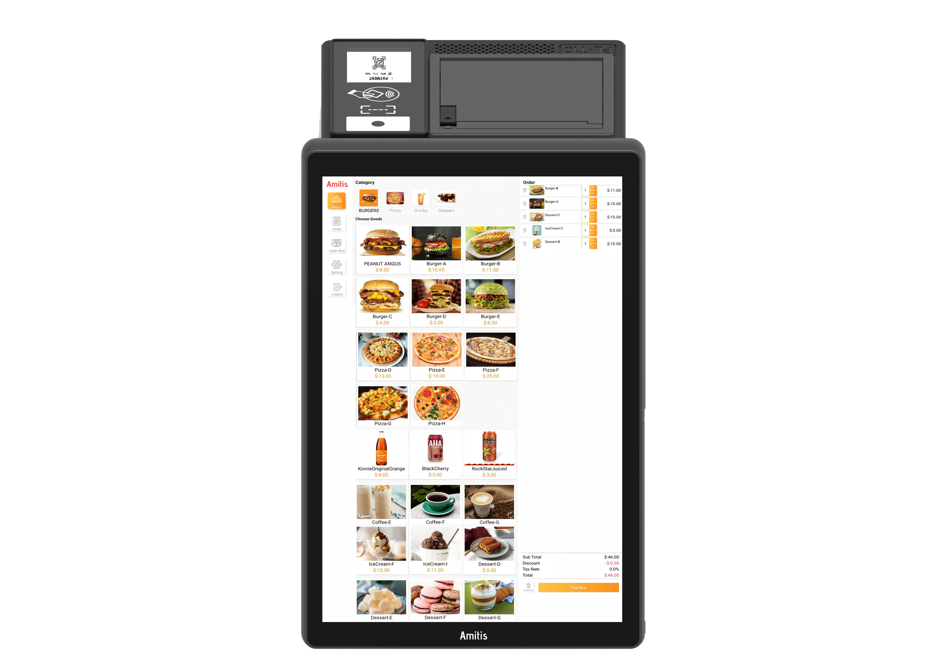 Smart POS Terminal Android 13 All In One POS Checkout System With Printer NFC