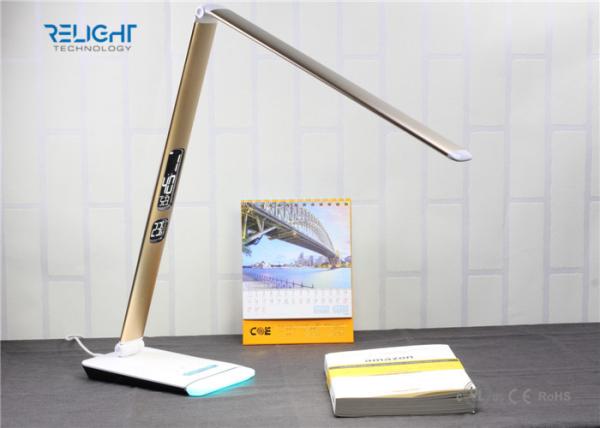 Eye Protection Foldable Desk Lamp with LCD Calendar Display and Ambient Light Dimmable Brightness