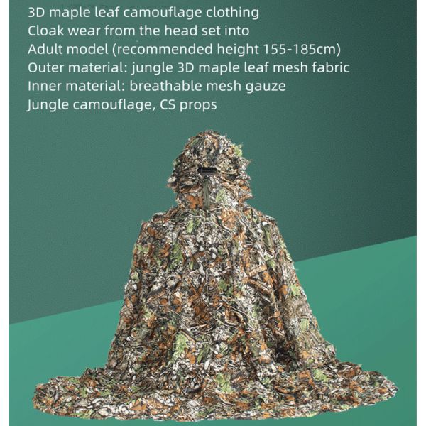 3D Maple Leaf Camouflage Suit Jungle Camouflage Ghillie Suit