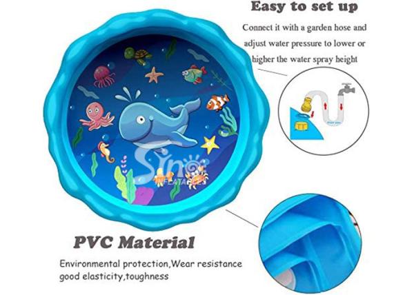 60'' Backyard Inflatable Sprinkler Wading Pool For Kids Water Play And Swimming