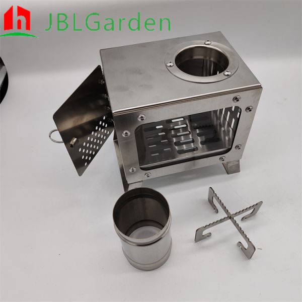 Portable Patio Heater Foldable Operate BBQ Wood Pellet Firepit Stainless Steel