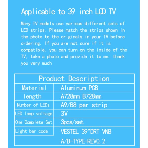 TX-39EW334 Заднее освещение Vestel 39 DRT VNB A/B TYPE_REV0.2 17DLB39VER1-A