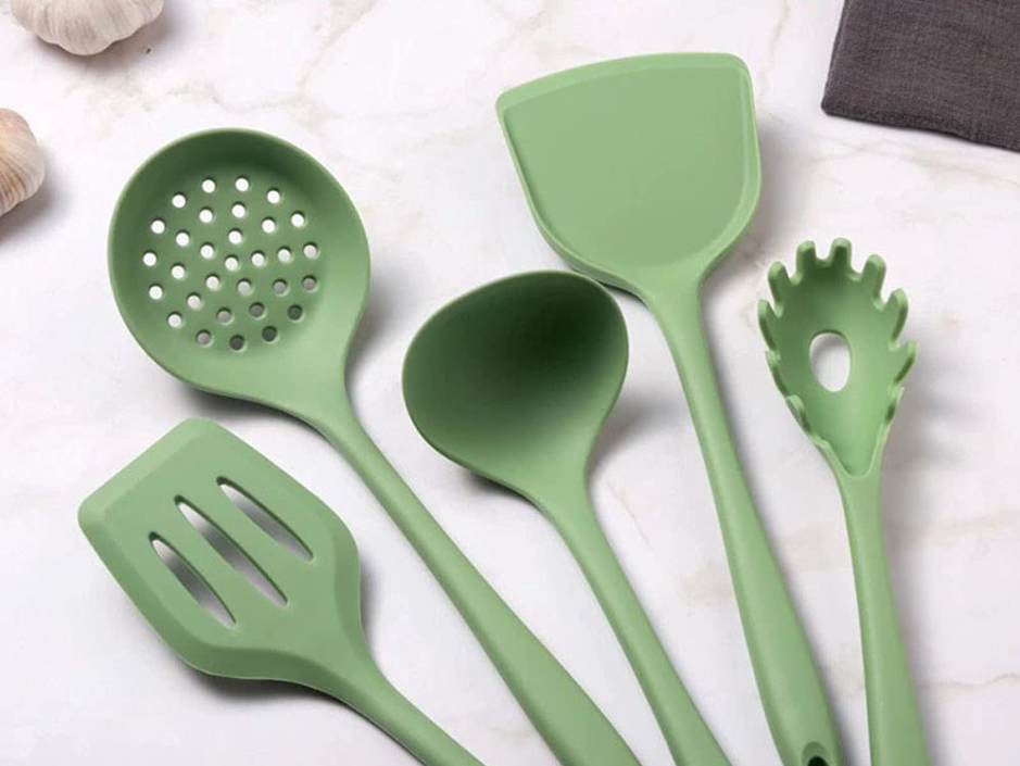 11pcs Silicone Kitchen Utensil Sets , Red Silicone Cooking Utensils ODM Available