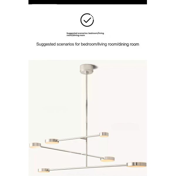 JYLIGHTING Modern Modern Branch Pendant Chandelier, Matte Gold Iron Frame & Alabaster Light Covers for Kitchen Island & Hotel Lobby