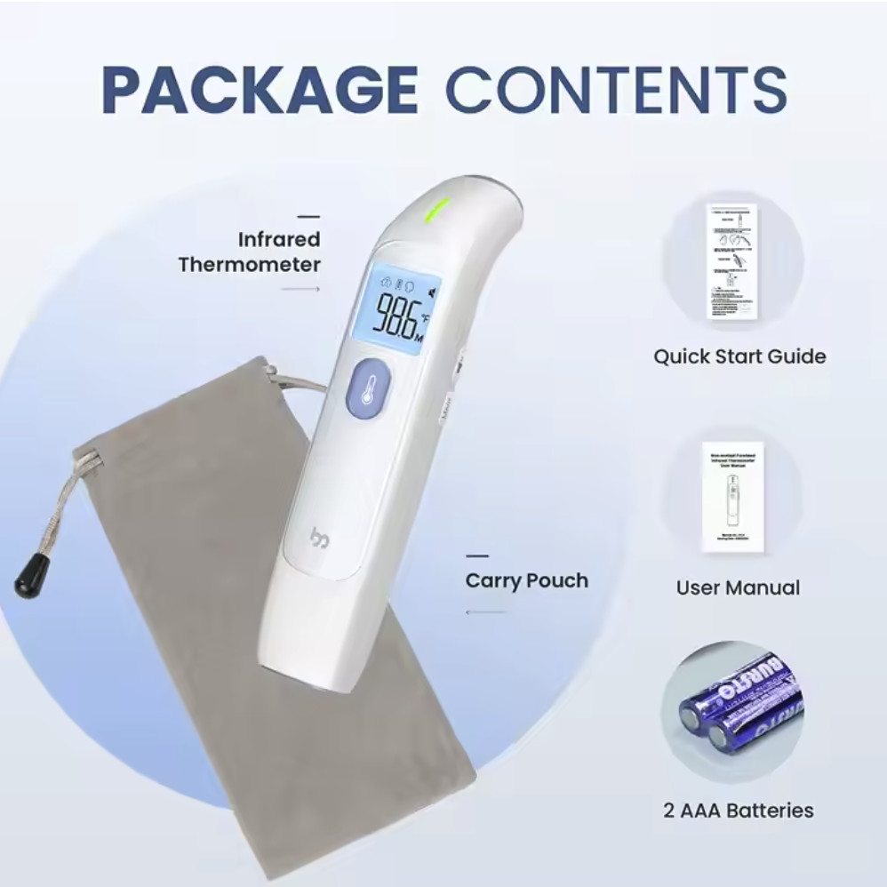 LCD Digital Display No Touch Forehead Thermometer 15s Auto Shutdown