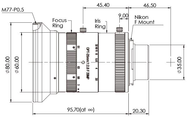 29MP зафиксировало искажение компьютерного зрения 100 Lp/Mm объективов фокусного расстояния низкое