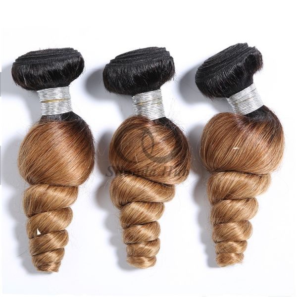 #T1B/27 Loose Wave Remy Human Hair Bundles Sew In Weave Bundles Brazilian Bundle Deals