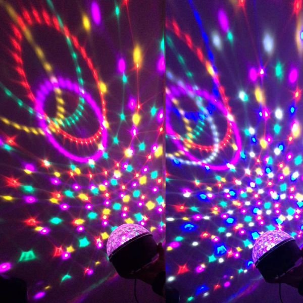 Sound Crystal Led Magic Ball Light , Olympic Circles Multi Colored Christmas Lights