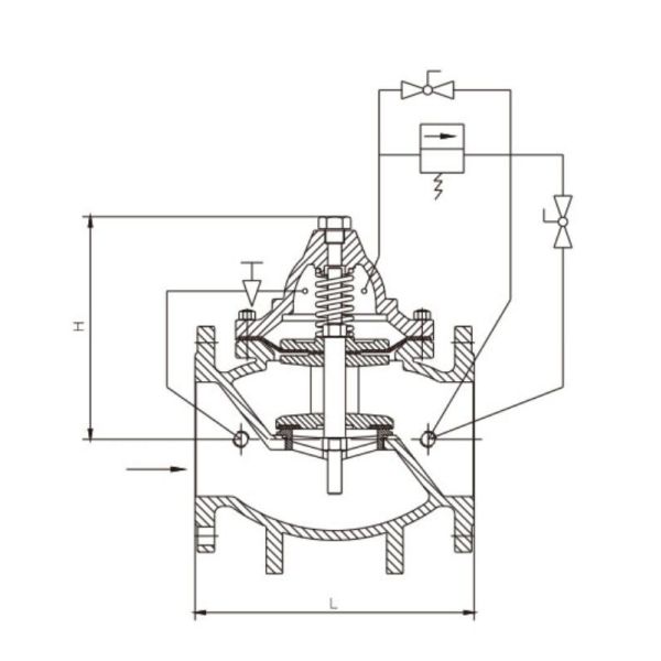 Electric Hydraulic Water Control Valve 600X PN 25 Bar With Flange Ends