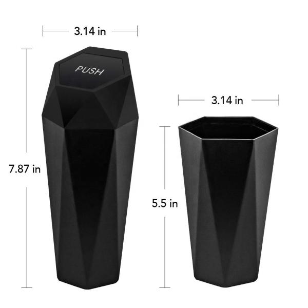 Leakproof Vehicle Trash Bin Easy Clean Up Car Trash Can with Lid New Car Dustbin Diamond Design