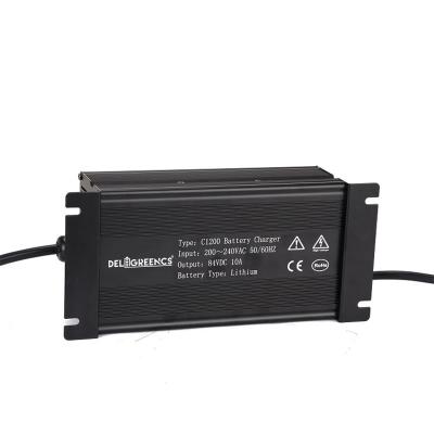 Carregador de bateria acidificada ao chumbo 200-240VAC de C1200 Lifepo4 84VDC que carrega rapidamente