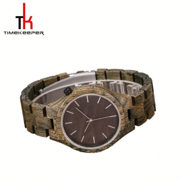 Sport Bamboo Wood Watches Wrist Watch For Men Japan 2035 Movement