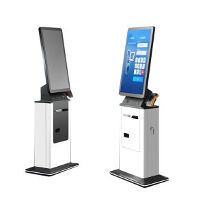Crtly Hotel Check in Check Out Passport Scanner Card Reader Dispenser Payment Machine Coin Cash Acceptor QR Scanner Payment Kiosk