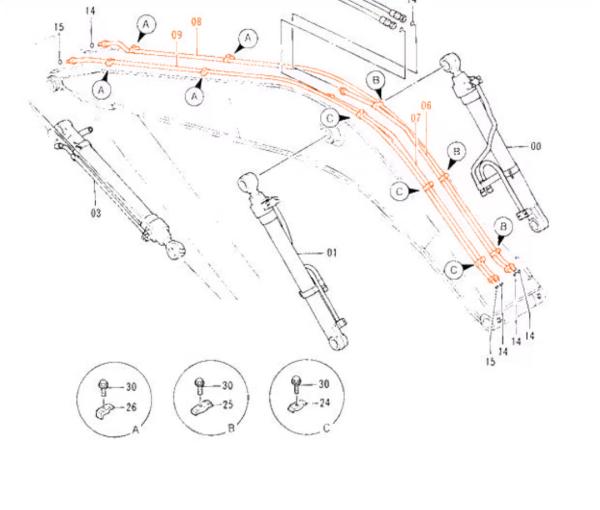 Apply To HITACHI 120 ZAX120 Excavator Hydraulic Cylinder Pipe For Distribution Valve