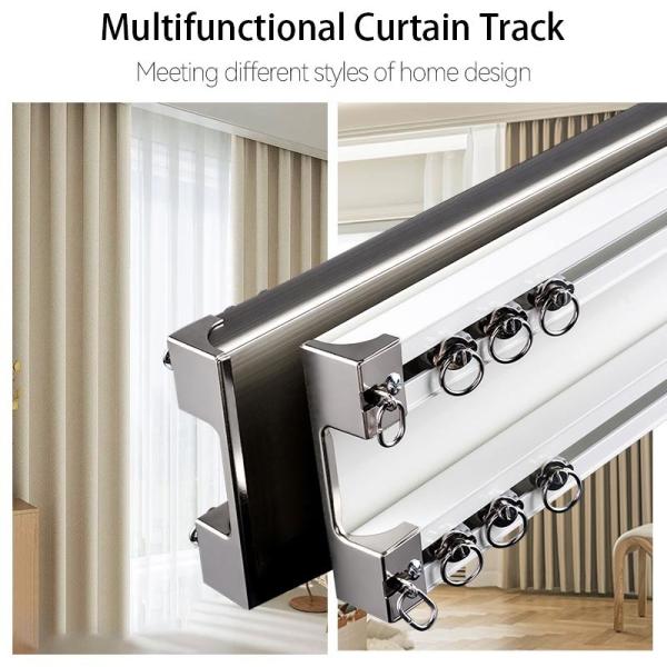 100.4*26.1mm Square Aluminium Double Curtain Track Ceiling Mounted