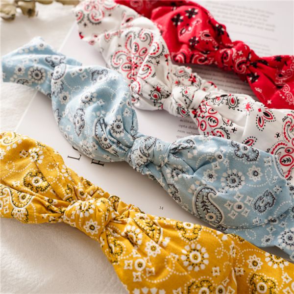 vintage hair bands Bunny Ears Headband accessories Women's elastic knot Headband hoop Autumn/Winter hair accessories