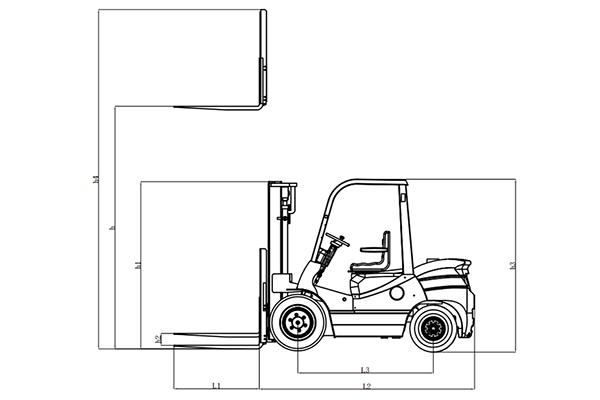 Diesel Forklift T Series 2-4 Tonne 4 Cylinder Light Duty Forklift