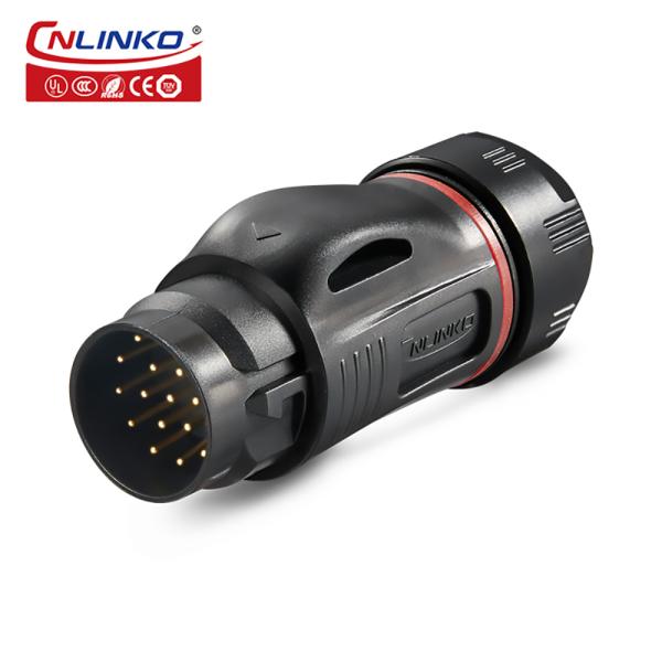 CNLINKO BD24 Plastic 19 Pin Industrial Waterproof Cable Panel Mount Connector
