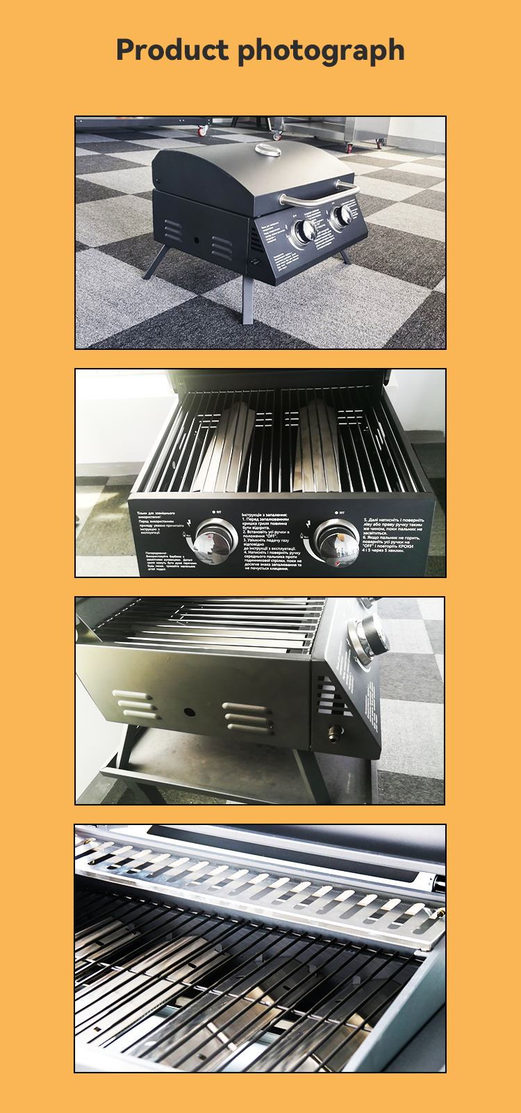 Внешний газовый барбекю из нержавеющей стали гриль курильщик барбекю дымовая печь большой вместимости