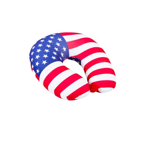Personalized US Flag Airplane Neck Pillow , U Shaped Neck Pillow For Travel