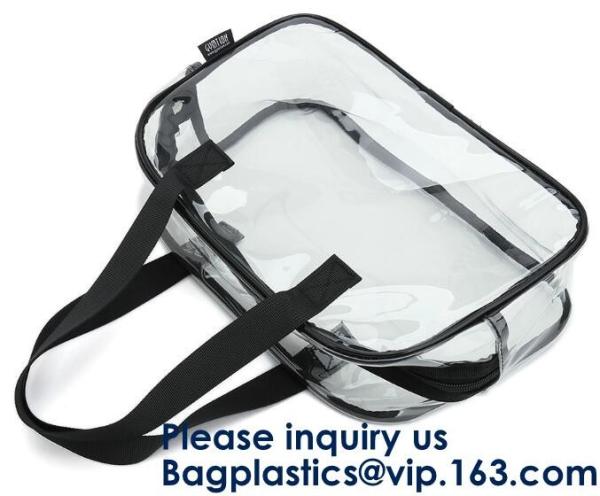 Clear PVC Bag With Zipper Interior Pouch And Detachable Shoulder Strap,Cosmetic Tote Bags With Zipper Closure, bagease