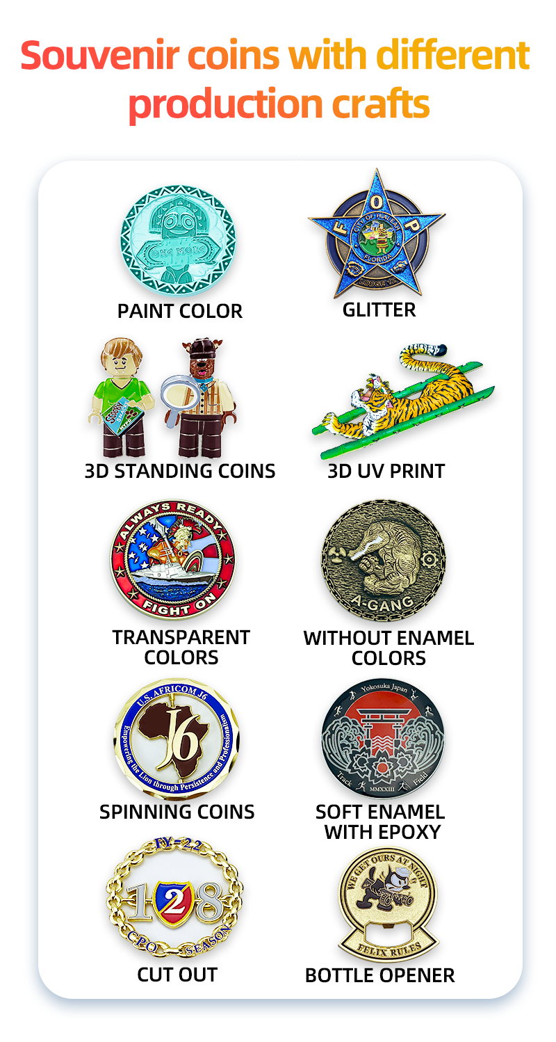 Custom Zinc Alloy Challenge Coins with Antique Finish and Custom Logo for Souvenirs
