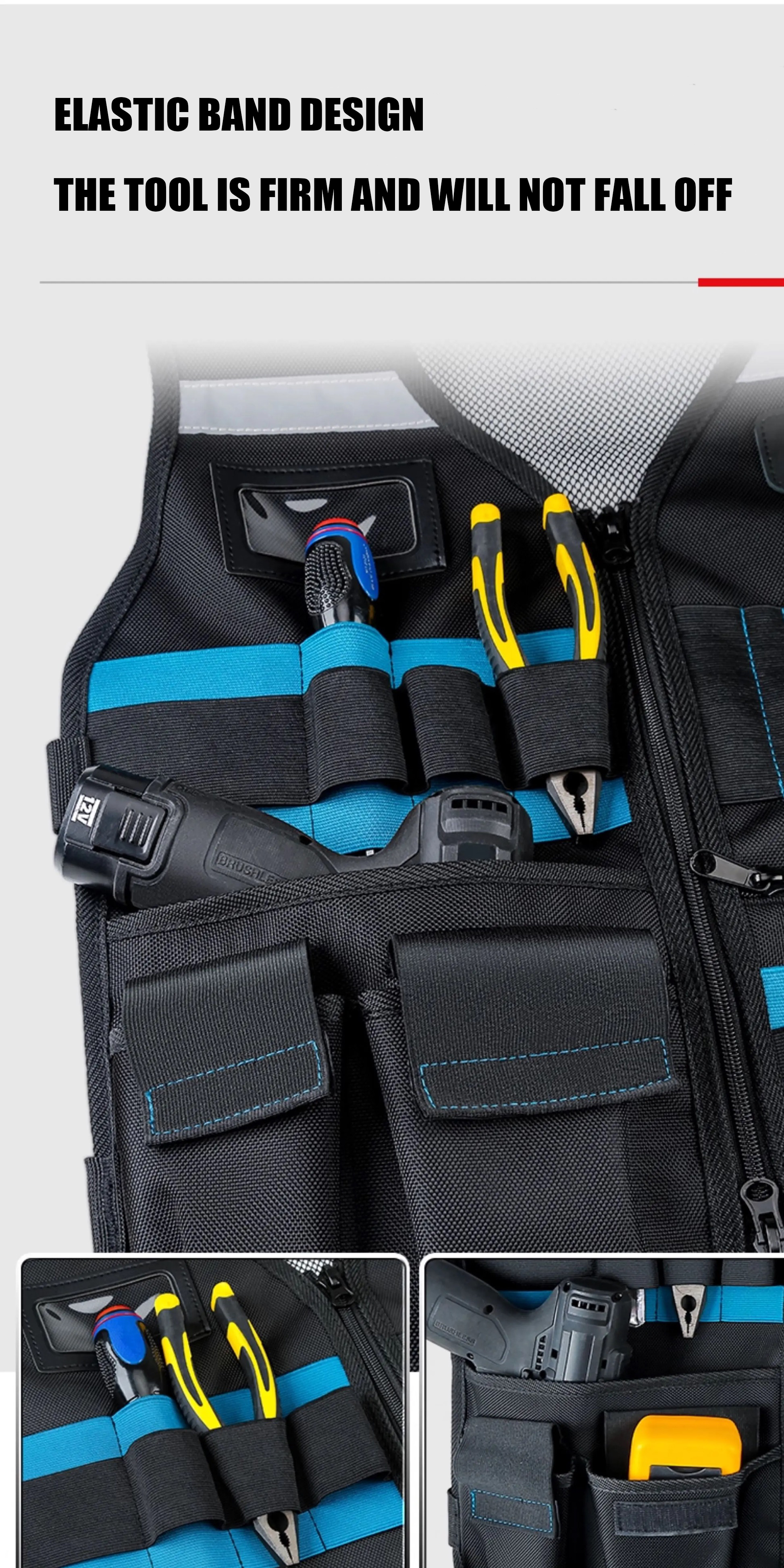 Electrician's Waterproof Tool Backpack with Reflective Safety Features OEM/ODM Customizable for Construction Outdoor Use