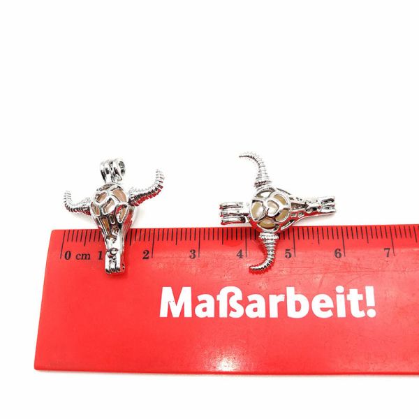 DIY Pendant Jewelry Alloy ox-head Shaped Wish Pearl Cage Pendant