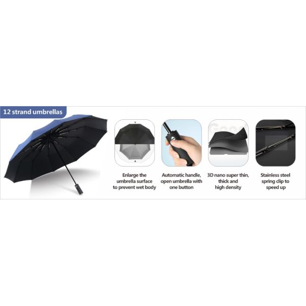 Customized Creative Solid Color Portable Folding Umbrella for Patio Garden and Outdoor