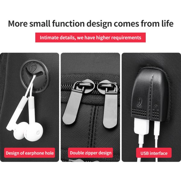 High quality products customized logo waterproof black Laptop Backpack men business Backpack