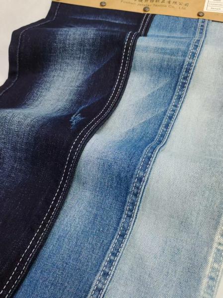 8.9oz 85%Cotton Dual-Core Siro Yarn Cross Slub 10s Denim Fabric 180cm Full Width For Jeans Or Jacket