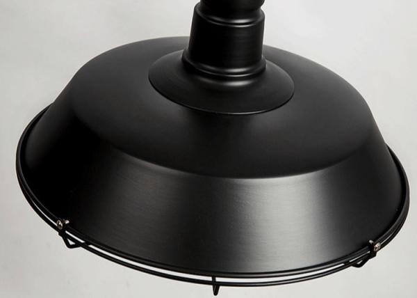E27 cru de noir de la base D26cm lumière pendante en métal moderne de fil de 39 pouces