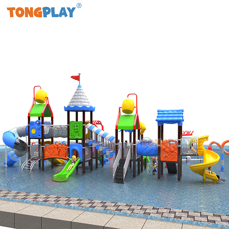 Water Playground Theme Park Equipment Aqua Play Amusement Kids Swimming Pool Game Children Pool Plastic Slide