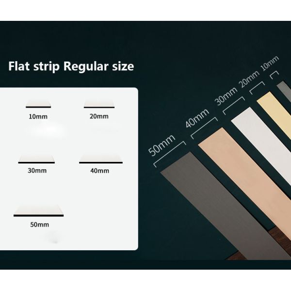 Jinhengsteel Wall Decorative Flat Tile Trims Metal Strips Stainless Steel