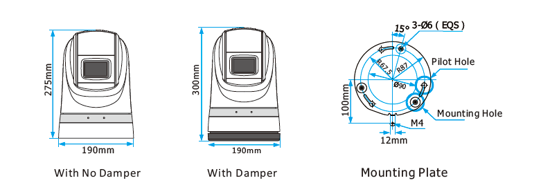 Portable HD Marine Surveillance Camera , Boat Security Camera 120M IR Distance