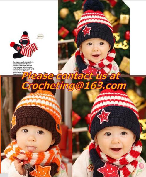Children Skullies & Beanies Scarf Hat Set Baby Boys Girls Knitted kids Hats & Caps