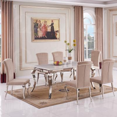 Estilo moderno italiano de mármore luxuoso da mesa de jantar 60inchx36inchx30inch dos pés prateados