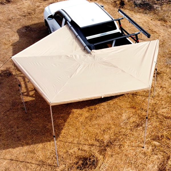 Outdoor Camping Retractable 270 Awning Free Standing With Led Car Side Awning 270 Degree Awning Tent For Cars