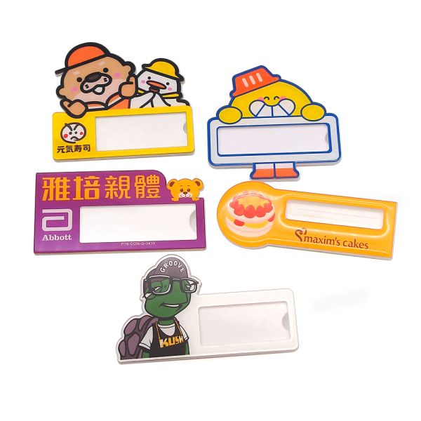 Custom Reusable PVC Name Tag with Window Slot Employee & School Uniform Badge Personalized Insert Card Design