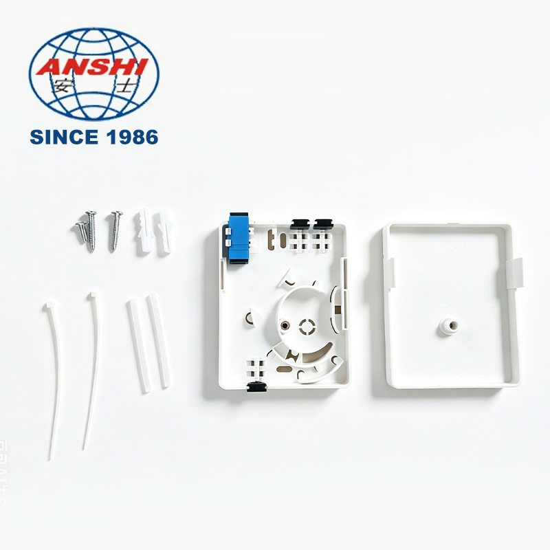 Fiber Optic Wall Socket 1-Core Mini FTTH Invisible Optical Patch Panel Terminal Box for 3G and 4G Networks