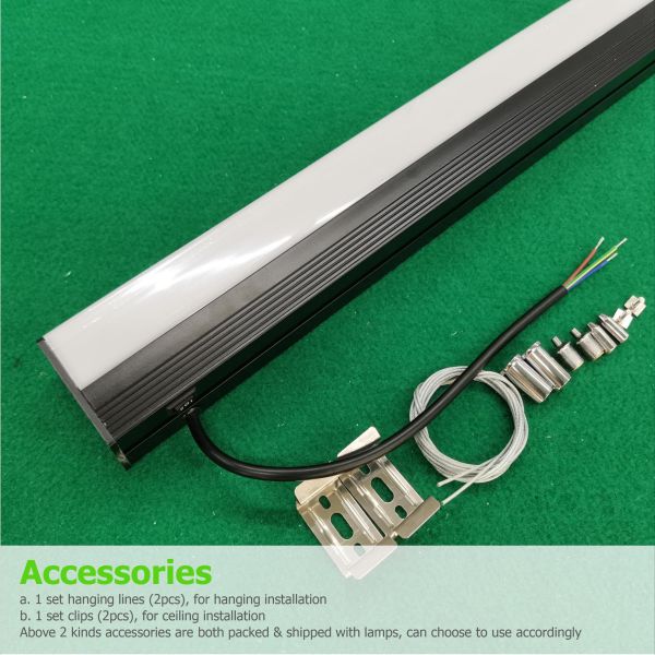 disipador de calor de aluminio de iluminación pendiente linear blanco de 36W 3600lm los 47in LED